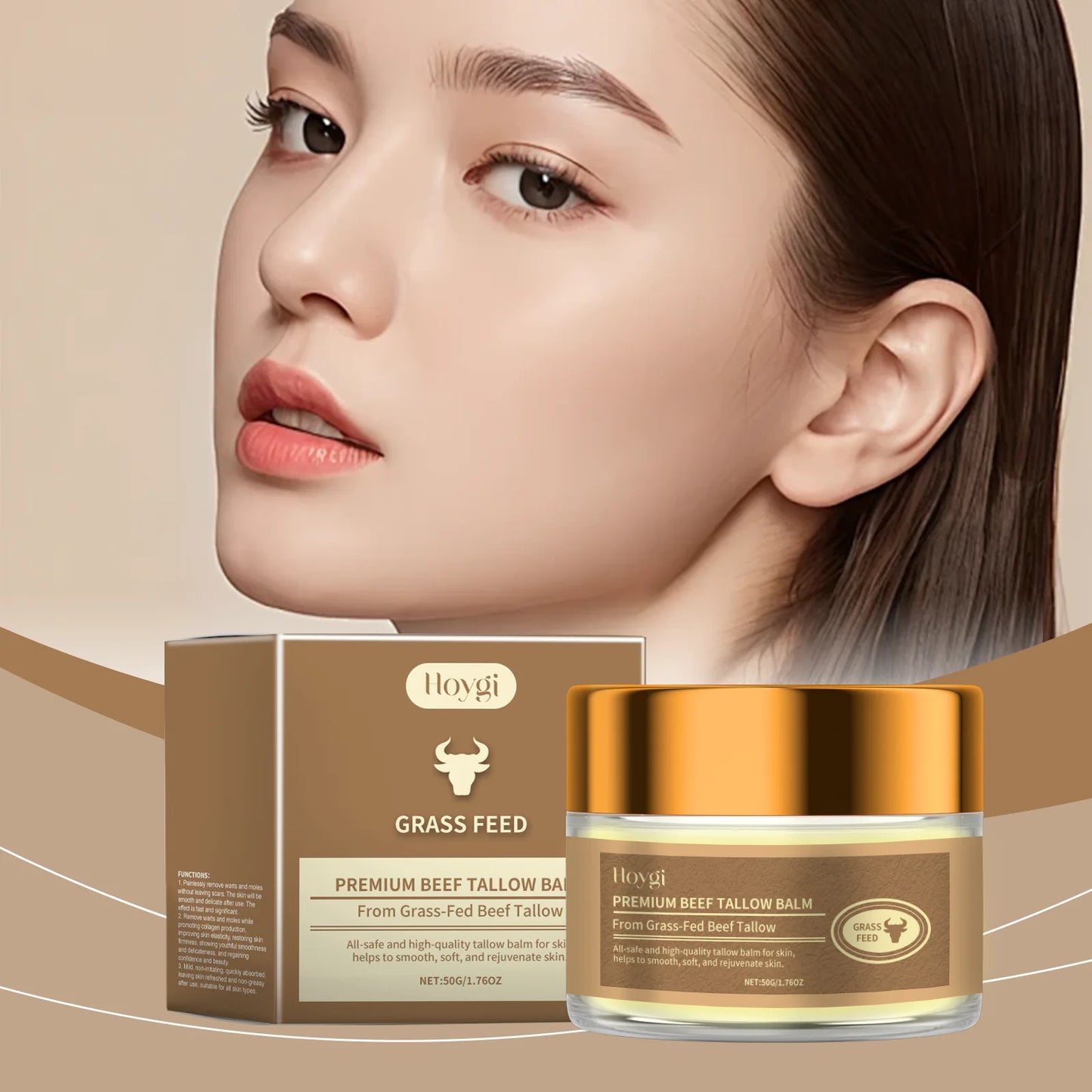 Hoygi Beef Tallow Face Cream – Deep Moisture & Skin Repair 50g