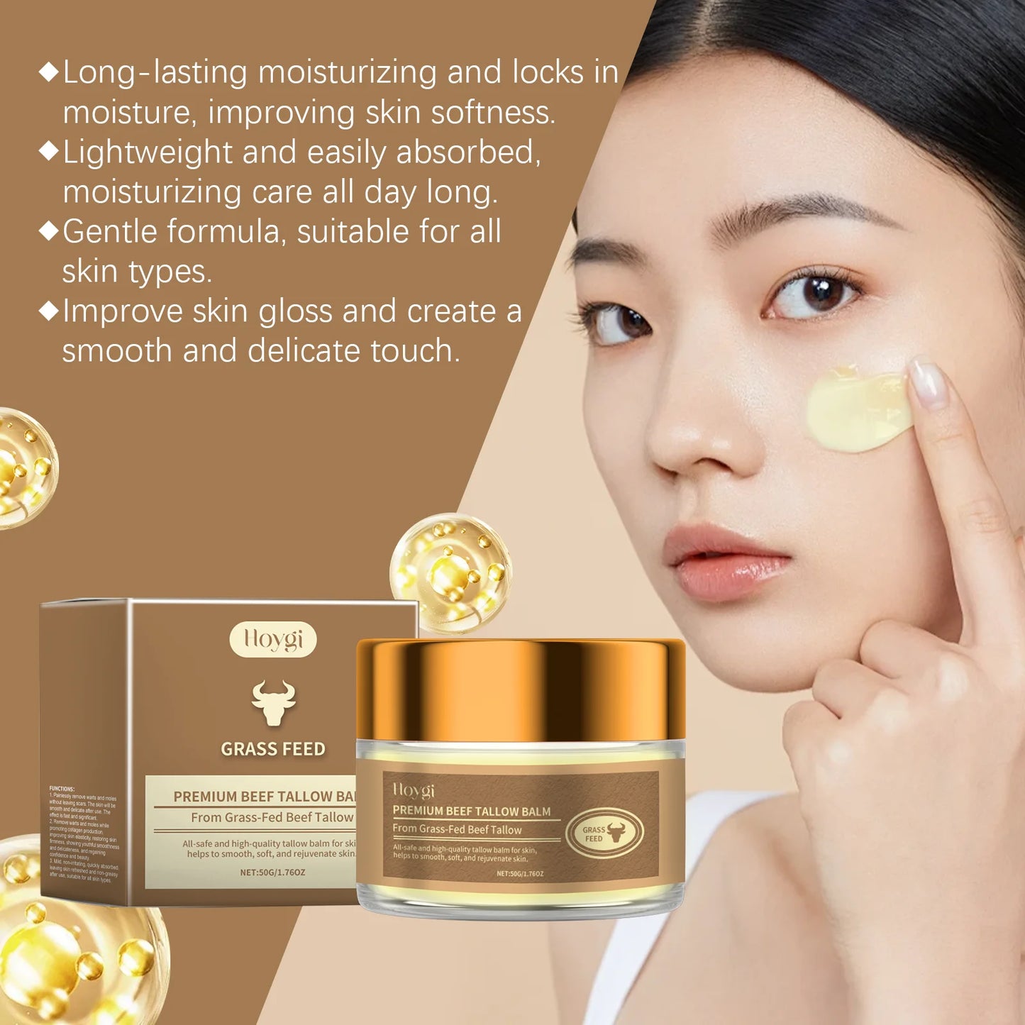 Hoygi Beef Tallow Face Cream – Deep Moisture & Skin Repair 50g