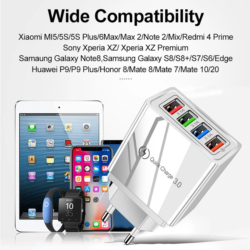 EU Plug USB Fast Charger | QC 3.0 Wall Adapter for Huawei