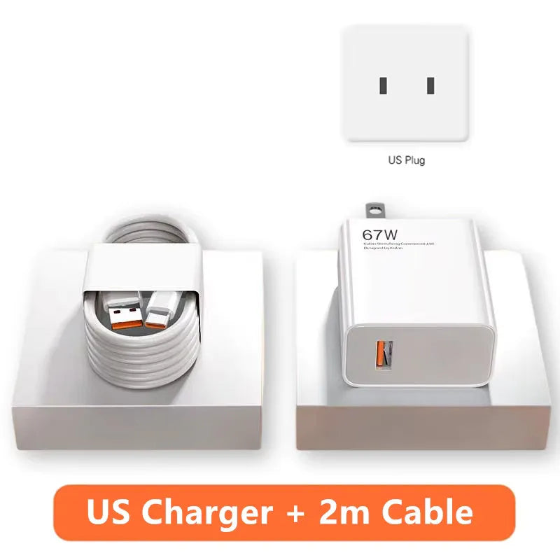 Xiaomi 67W Fast Charger | Turbo Quick Charge with Type-C Cable