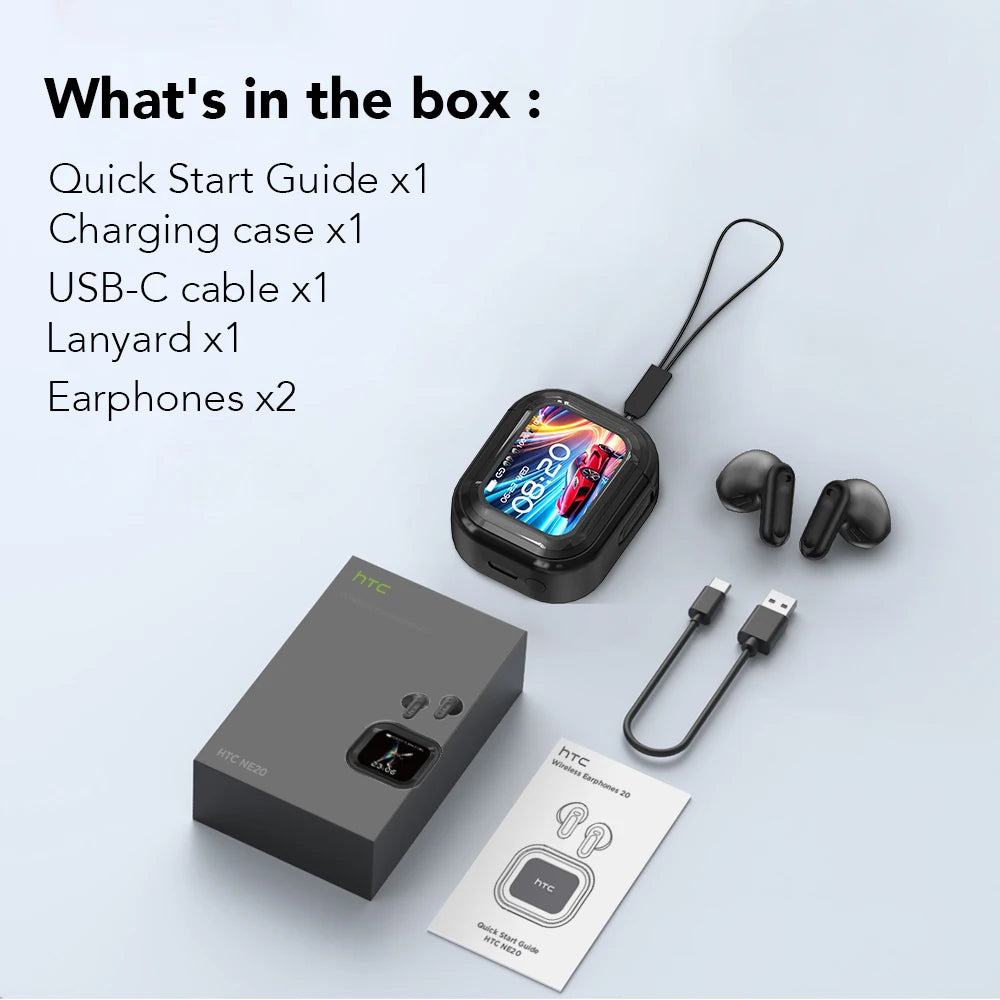 HTC NE20 Bluetooth 6.0 Wireless Translator Earphones – IPX4, Long Battery