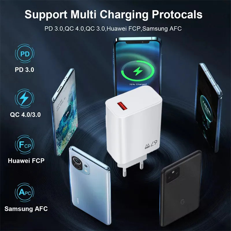 Xiaomi 67W Fast Charger | Turbo Quick Charge with Type-C Cable