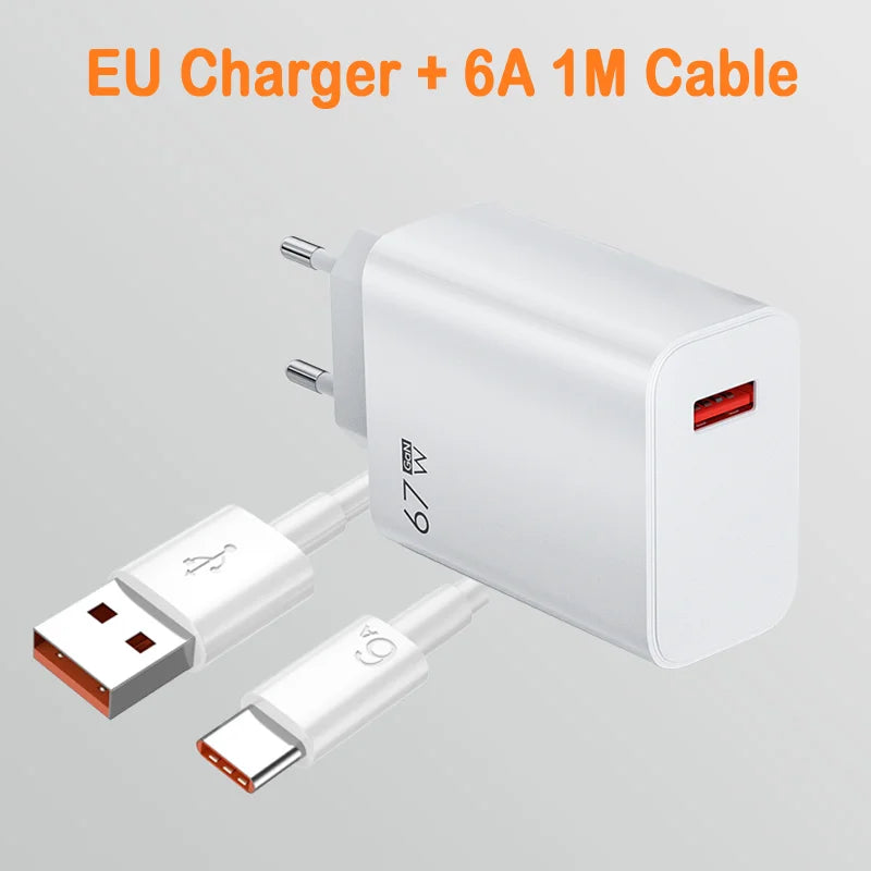 Xiaomi 67W Fast Charger | Turbo Quick Charge with Type-C Cable