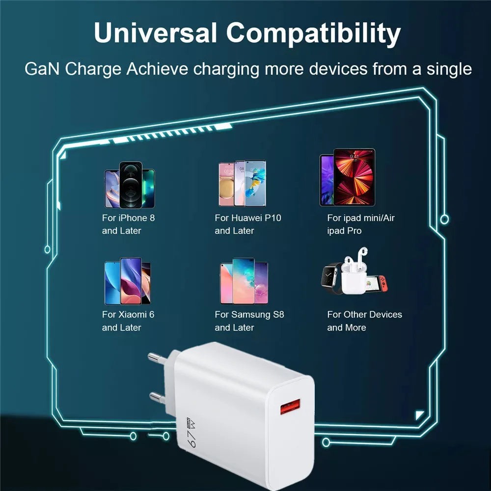 Xiaomi 67W Fast Charger | Turbo Quick Charge with Type-C Cable