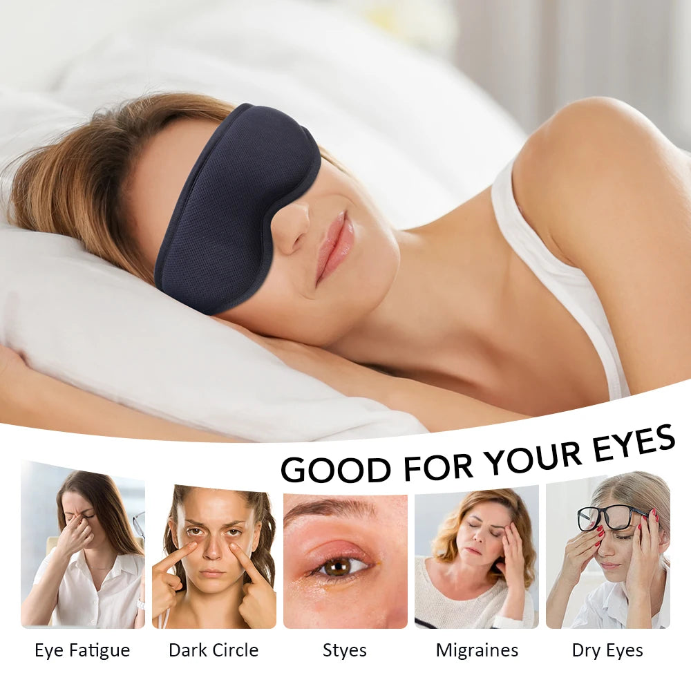 3D Heated Steam Eye Mask – Light Blocking & 3-Level Massage
