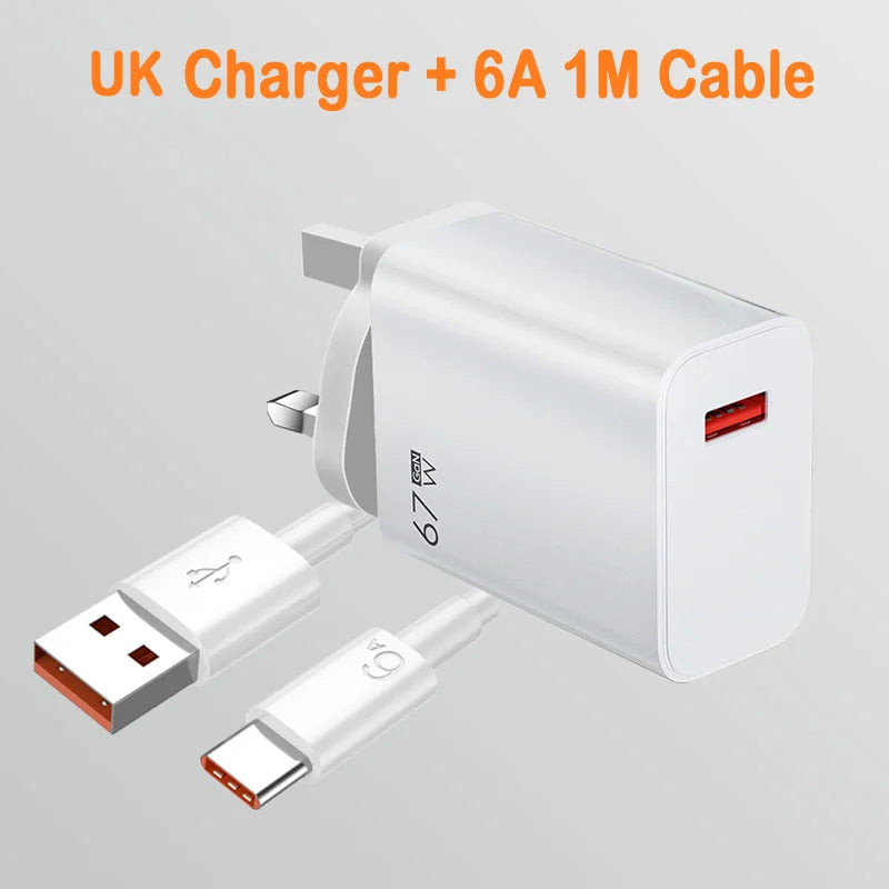 Xiaomi 67W Fast Charger | Turbo Quick Charge with Type-C Cable