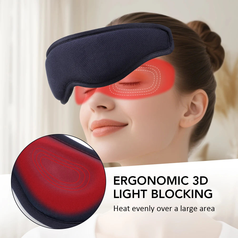 3D Heated Steam Eye Mask – Light Blocking & 3-Level Massage