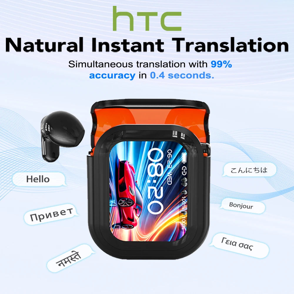 HTC NE20 Bluetooth 6.0 Wireless Translator Earphones – IPX4, Long Battery