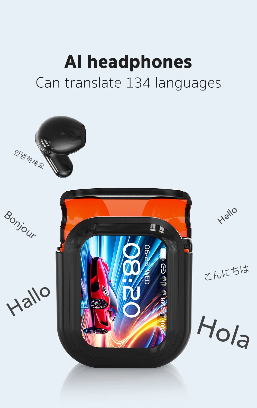 HTC NE20 Bluetooth 6.0 Wireless Translator Earphones – IPX4, Long Battery