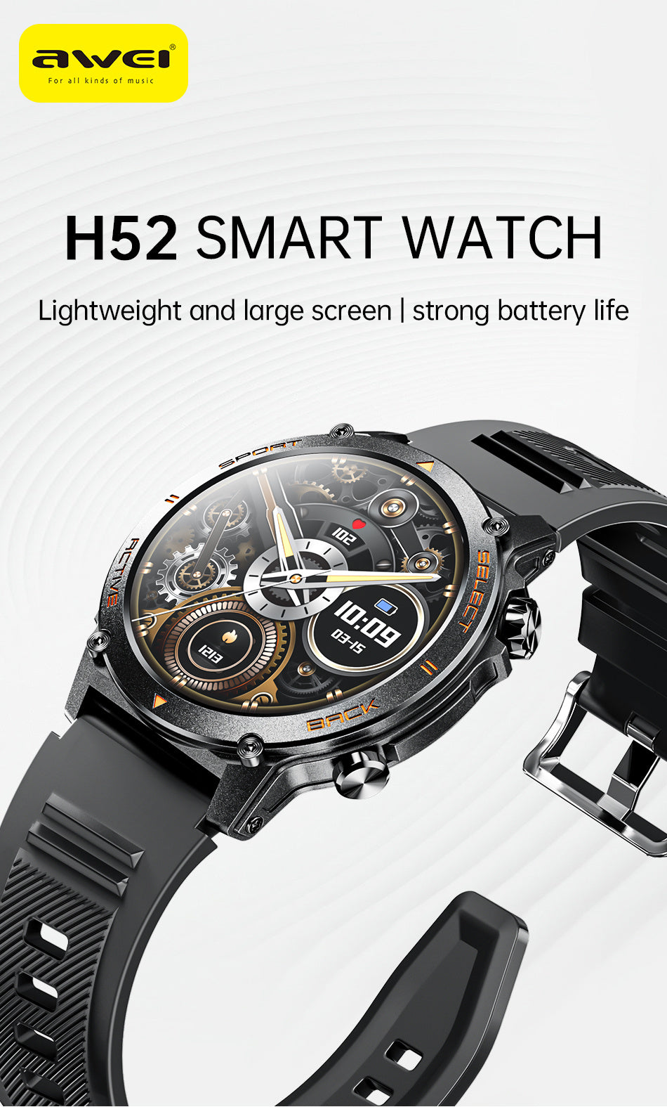 AWEI H52 AMOLED Smartwatch