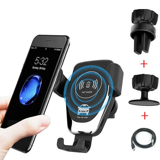 Wireless Car Charger 10W Qi – Fast Charging Mount with Automatic Clamping Holder