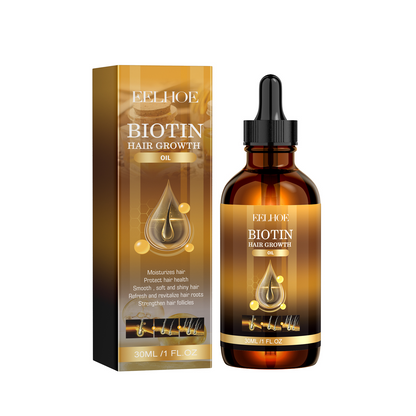 EELHOE Hair Care Oil – Biotin Scalp Massage Oil for Moisturizing, Thickening & Smoothing Hair