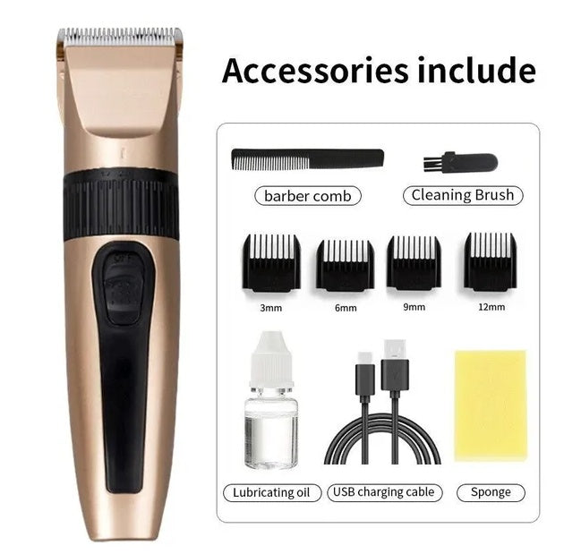 Professional Hair Clippers Trimmer – Men’s Barber Hair Cutting Kit, Cordless Machine