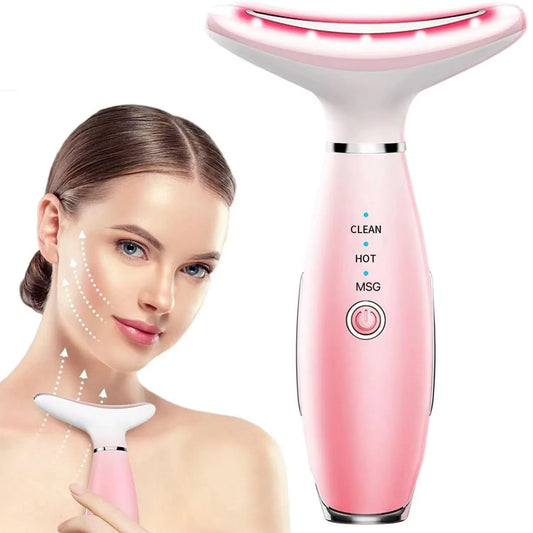 Facial Massager 3-in-1 – Neck & Face Skin Care Tool with Thermal & Vibration Therapy