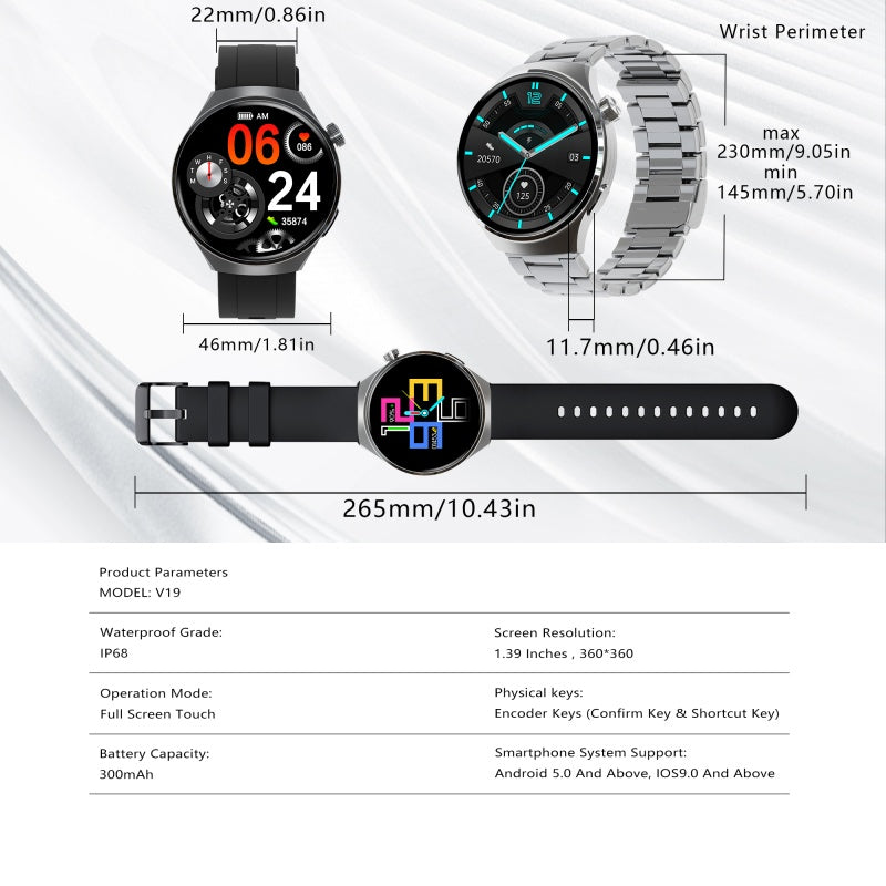 Men’s SENBONO V19 Smart Watch – Fitness, Heart Rate Tracking, Waterproof & Call Answering