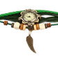 Beautiful Bohemian Retro Women’s Watch – Handmade Leather Bracelet with Angel Wing Charm