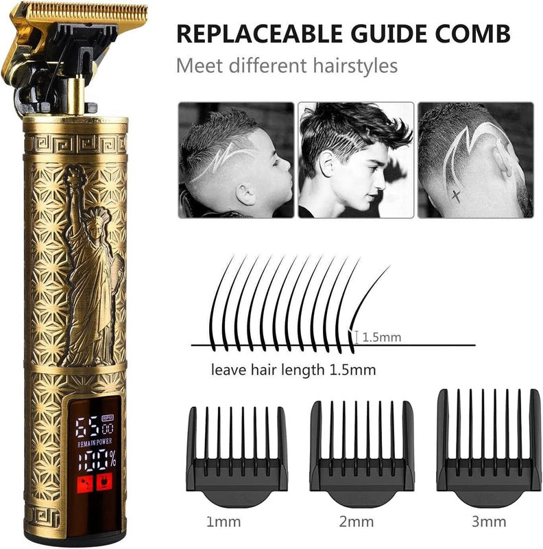 Men’s Cordless Hair Clippers & Beard Trimmer – USB Rechargeable Barber Hair Cutting Kit