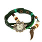 Beautiful Bohemian Retro Women’s Watch – Handmade Leather Bracelet with Angel Wing Charm