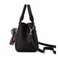 Women’s Embroidery Messenger Bag | Leather Handbag with Hair Ball