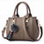 Women’s Embroidery Messenger Bag | Leather Handbag with Hair Ball