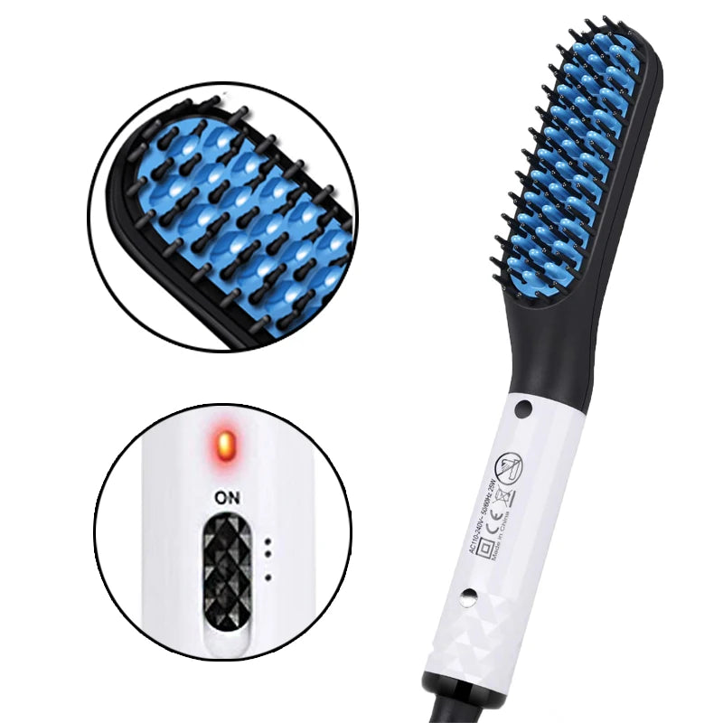 Men's Electric Beard & Hair Straightener Comb – Fast Heating