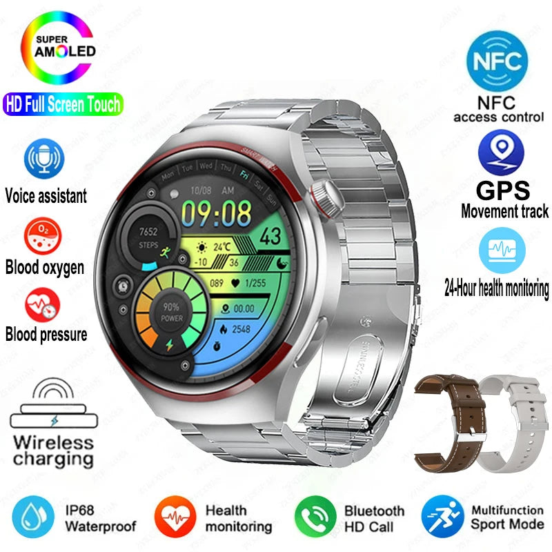 Montre intelligente 4 Pro Exploration GPS, Bluetooth, cardio, étanche, 100+ sports, compatible Huawei