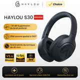 HAYLOU S30 Wireless Bluetooth 5.4 Headphones – 43dB ANC, 80H Playtime