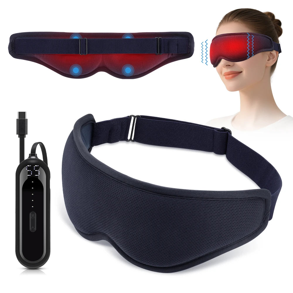 3D Heated Steam Eye Mask – Light Blocking & 3-Level Massage