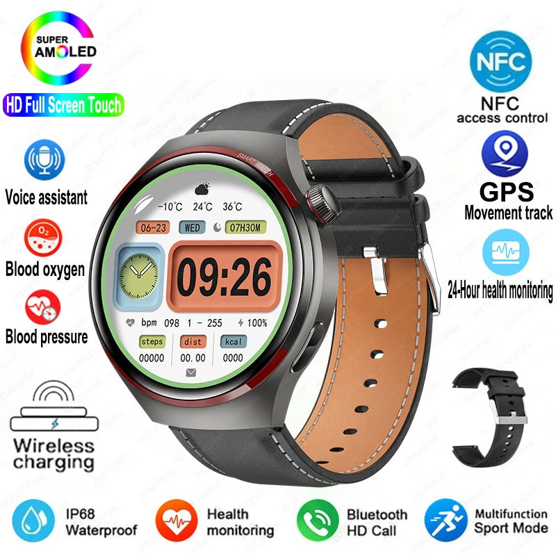 Montre intelligente 4 Pro Exploration GPS, Bluetooth, cardio, étanche, 100+ sports, compatible Huawei