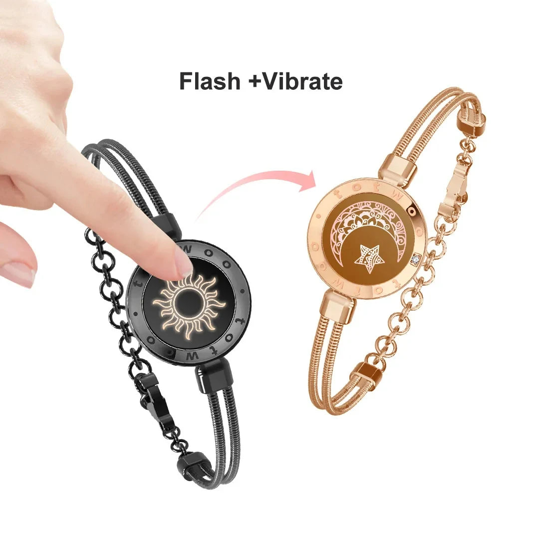 Bracelets connectés lumineux et vibrants Totwoo pour couples