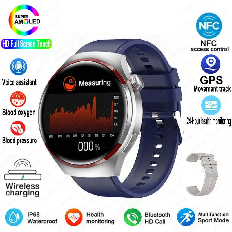 Montre intelligente 4 Pro Exploration GPS, Bluetooth, cardio, étanche, 100+ sports, compatible Huawei