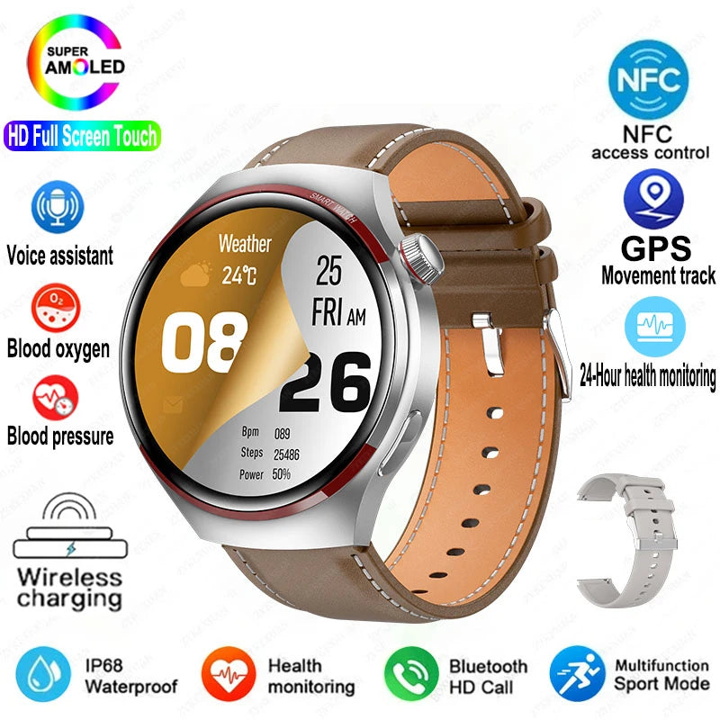 Montre intelligente 4 Pro Exploration GPS, Bluetooth, cardio, étanche, 100+ sports, compatible Huawei