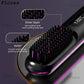 Close-up of NUOYING rechargeable hair straightening comb showing inner anti-scalding layer and outer smooth comb for easy styling.