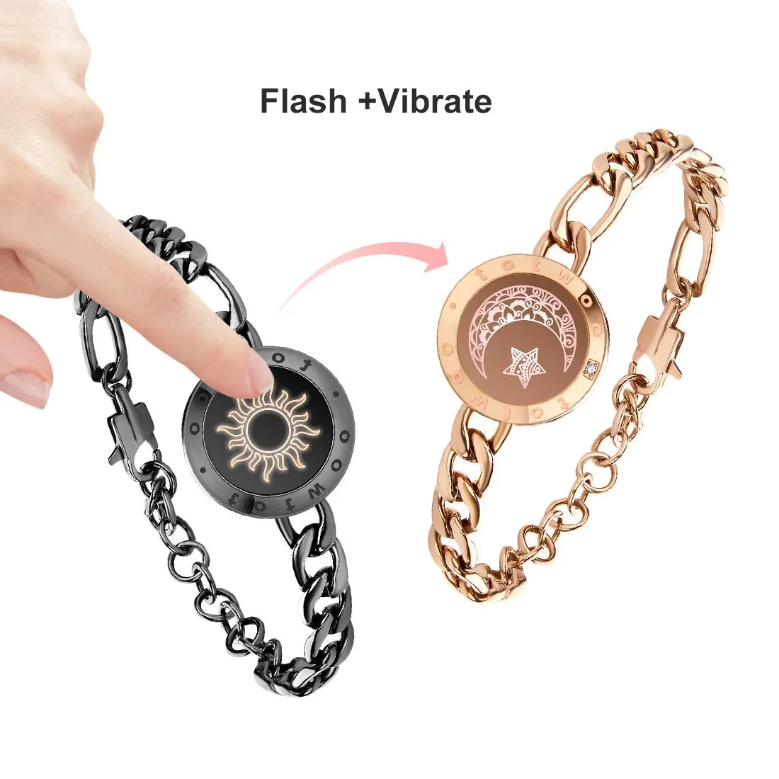 Bracelets connectés lumineux et vibrants Totwoo pour couples