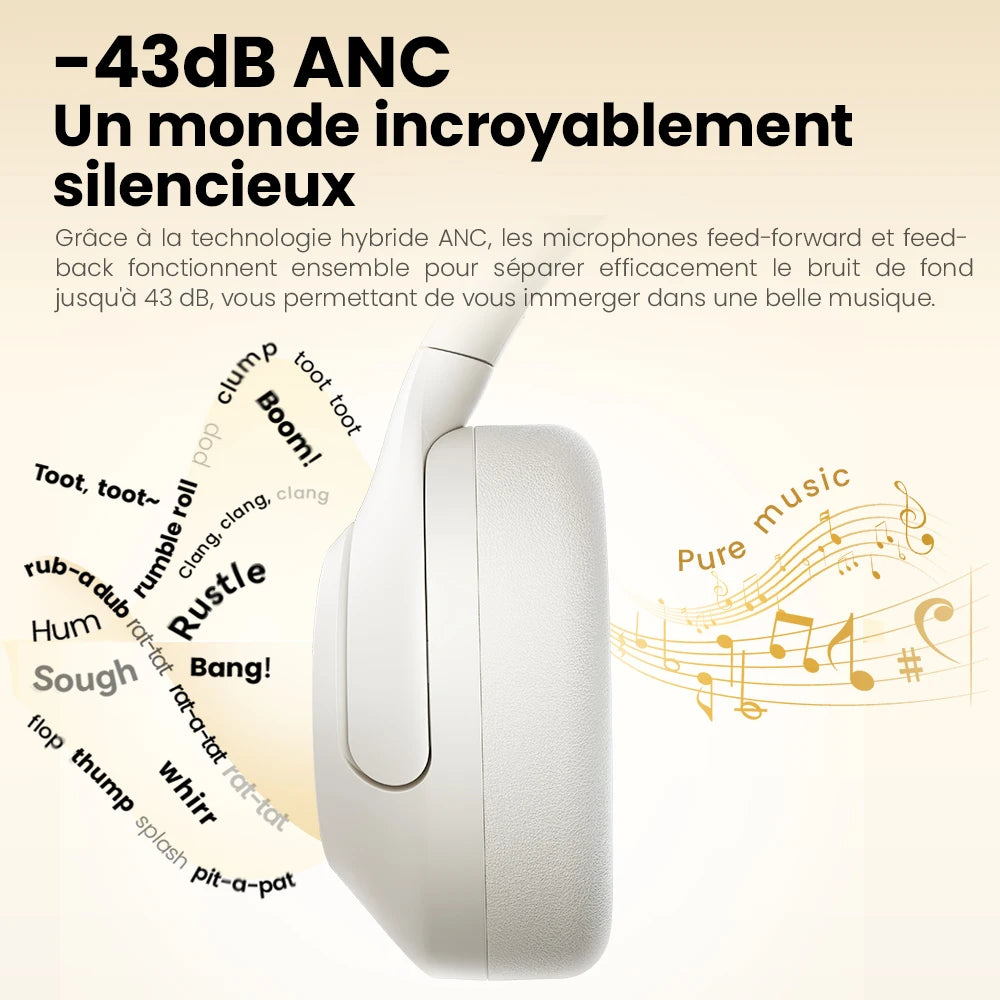 HAYLOU S30 Wireless Bluetooth 5.4 Headphones – 43dB ANC, 80H Playtime