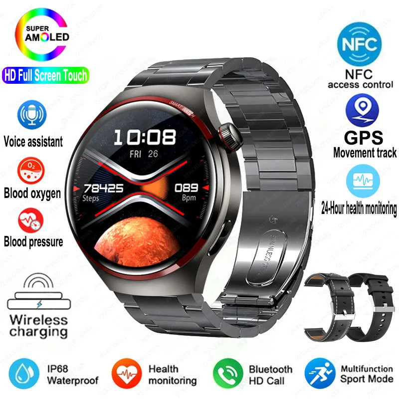 Montre intelligente 4 Pro Exploration GPS, Bluetooth, cardio, étanche, 100+ sports, compatible Huawei