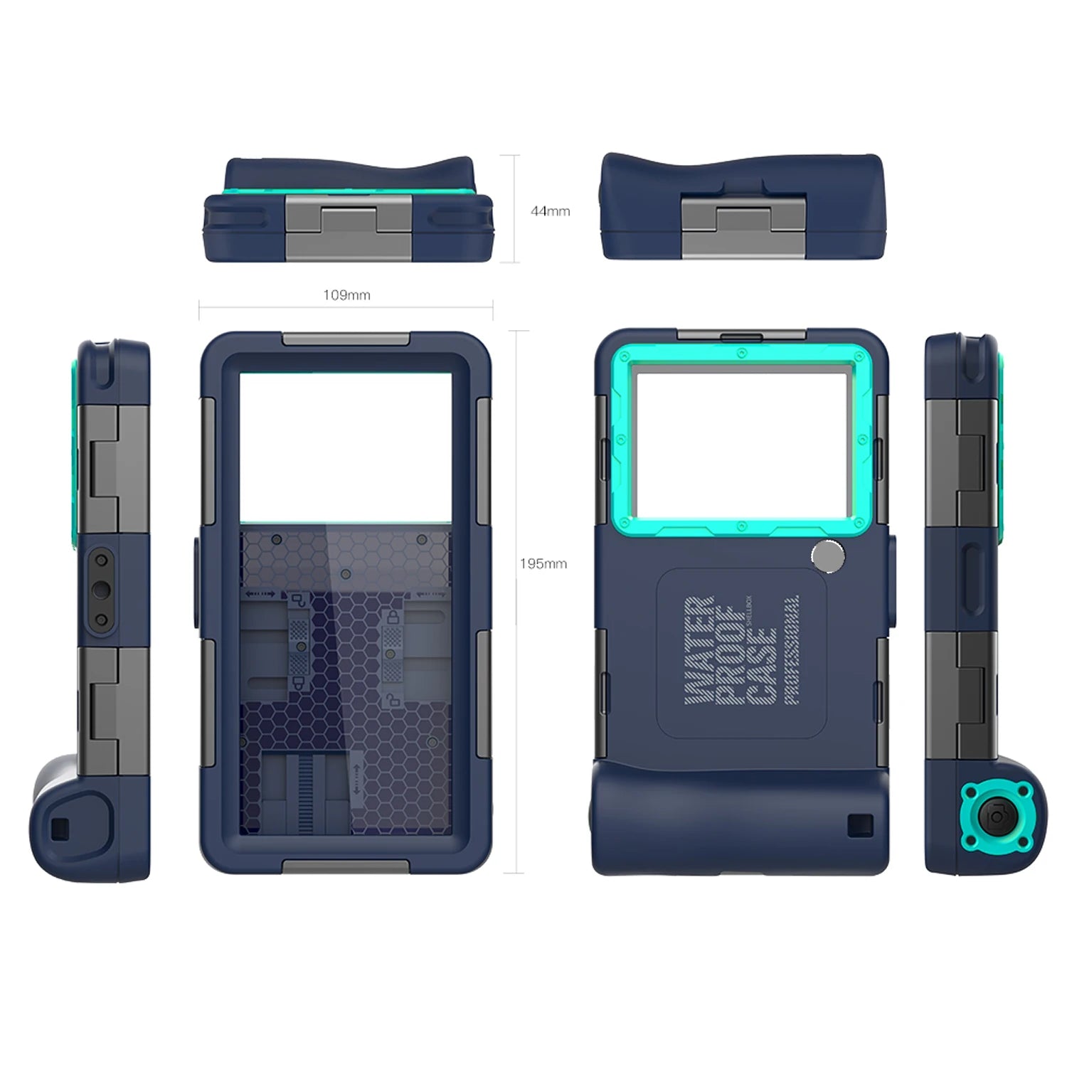 Coque de téléphone étanche Shellbox IP68, plongée 15 m/50 ft, multicolore