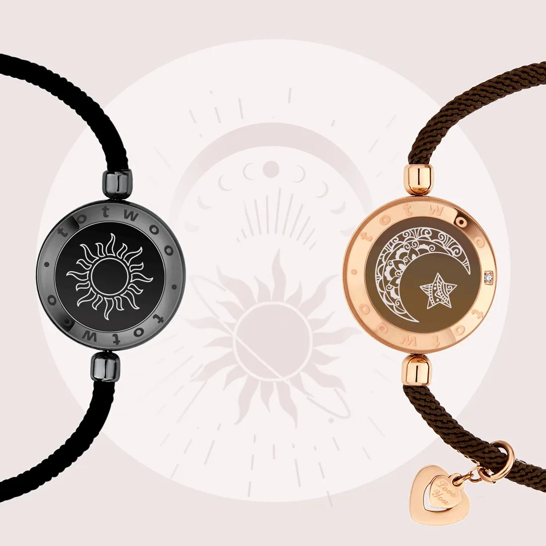 Bracelets connectés lumineux et vibrants Totwoo pour couples