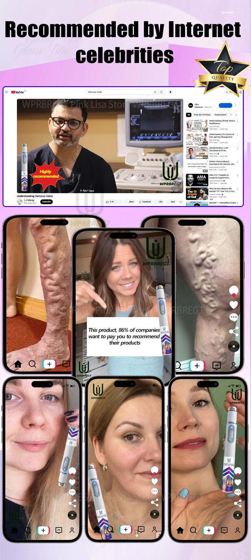 Restore normal tendons and veins, no pain
