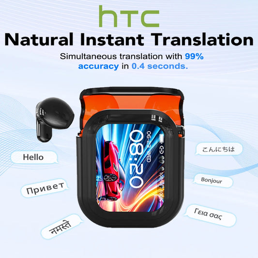 HTC NE20 Bluetooth 6.0 Wireless Translator Earphones – IPX4, Long Battery