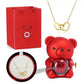 Eternal Rose Teddy Bear Jewelry Box & Name Necklace