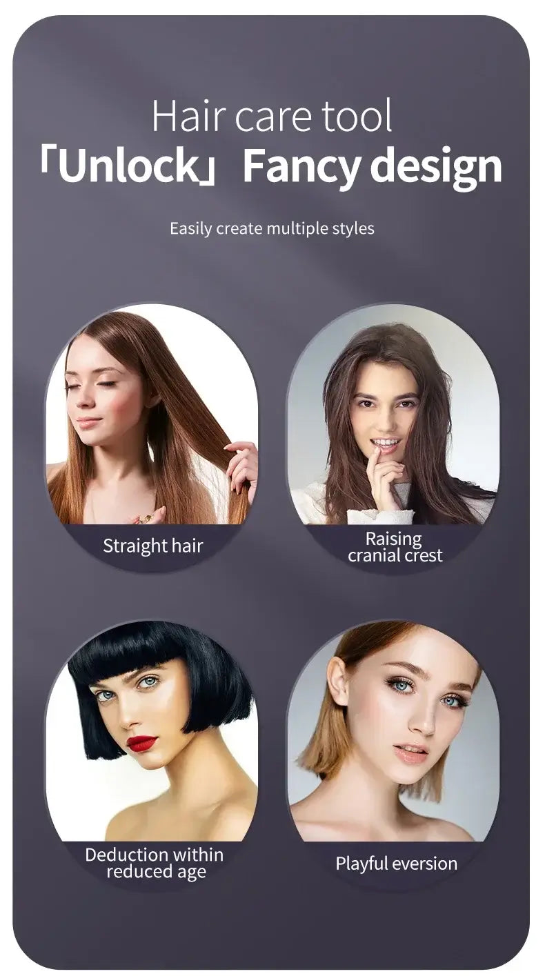 NUOYING S7 rechargeable hair straightening comb with compact design for travel and styling on-the-go.
