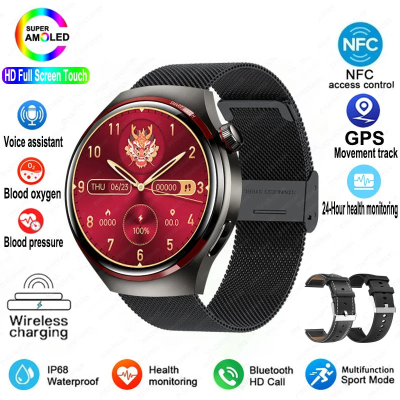 Montre intelligente 4 Pro Exploration GPS, Bluetooth, cardio, étanche, 100+ sports, compatible Huawei