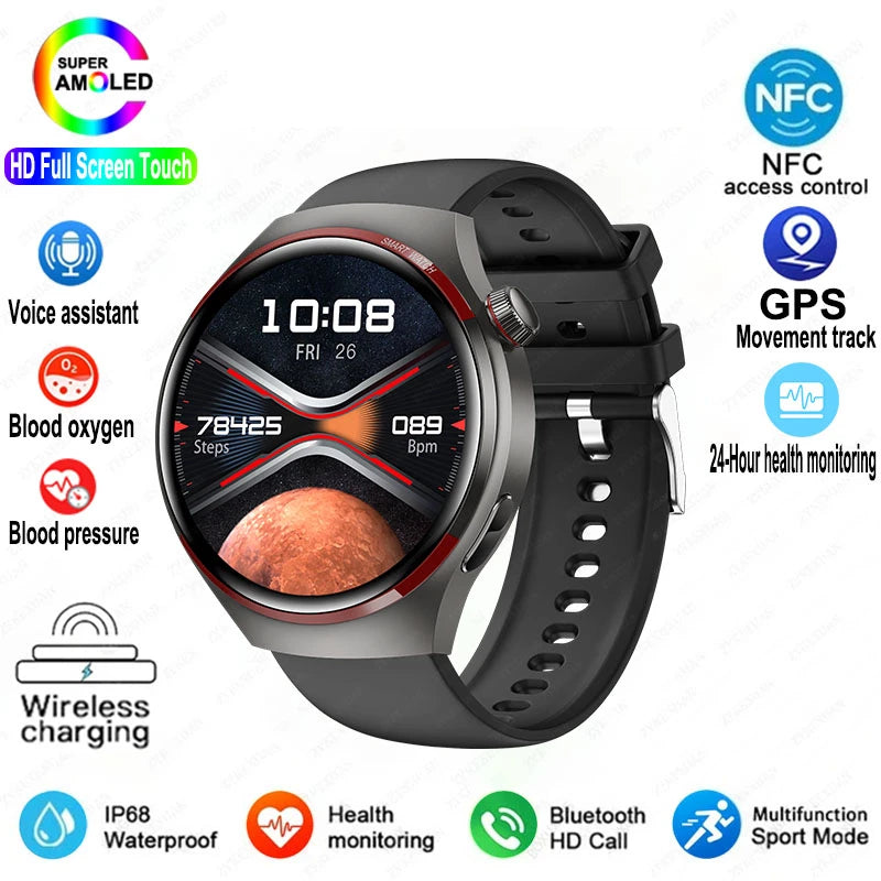 Montre intelligente 4 Pro Exploration GPS, Bluetooth, cardio, étanche, 100+ sports, compatible Huawei