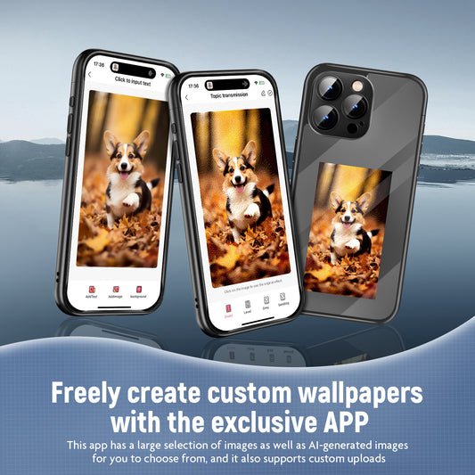 iPhone 15 Pro/Pro Max Flip Case with NFC – Smart, Full Protection, Customizable DIY Ink Screen Cover