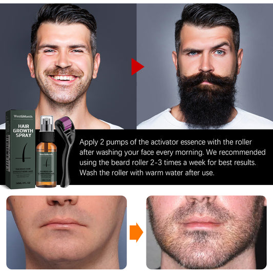 Beard & Moustache Thickening Spray – Hydrating Formula for Faster, Stronger Facial Hair Growth