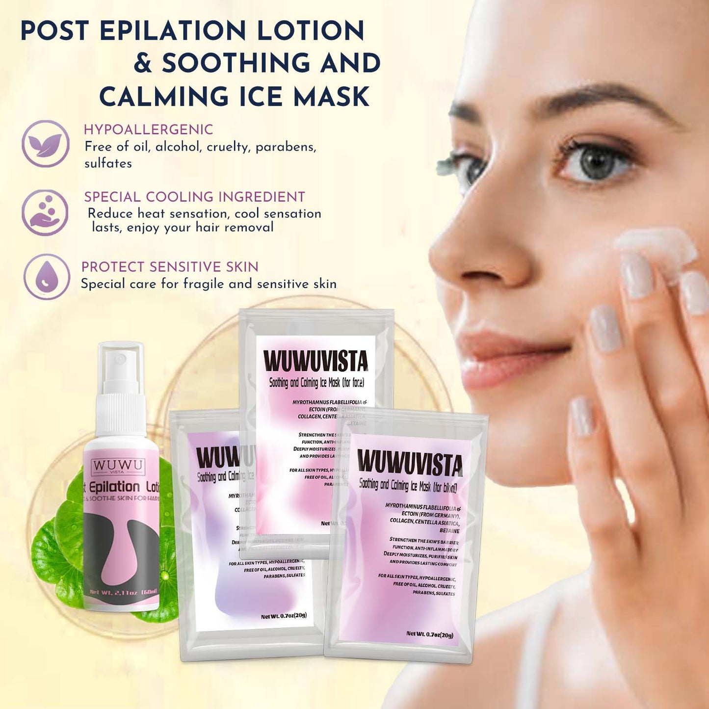 WUWUVISTA Waxing Kit 23 Items – Wax Warmer & Hair Removal Beads for Face, Body, Bikini & Sensitive Skin, US/EU Plug